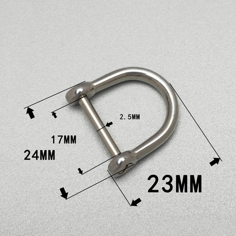 Solid Stainless Steel O-Shaped Shackle Buckle Horse Shoe Vachette Shape Leathercraft Hardware