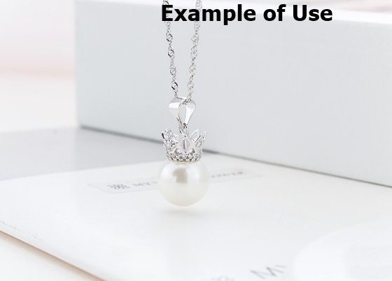 Necklace Pendant Setting Blank 10mm 1pc 1.0g 925 Sterling Silver Crown Shape Base for 1 Pearl Bead CZ Semi Mount Wholesale Available