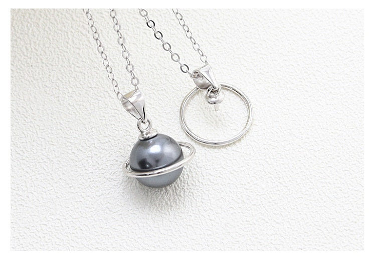 Necklace Pendant Setting Blank 10mm 1pc 0.7g 925 Sterling Silver Circle Shape Base for 1 Pearl Bead Wholesale Available