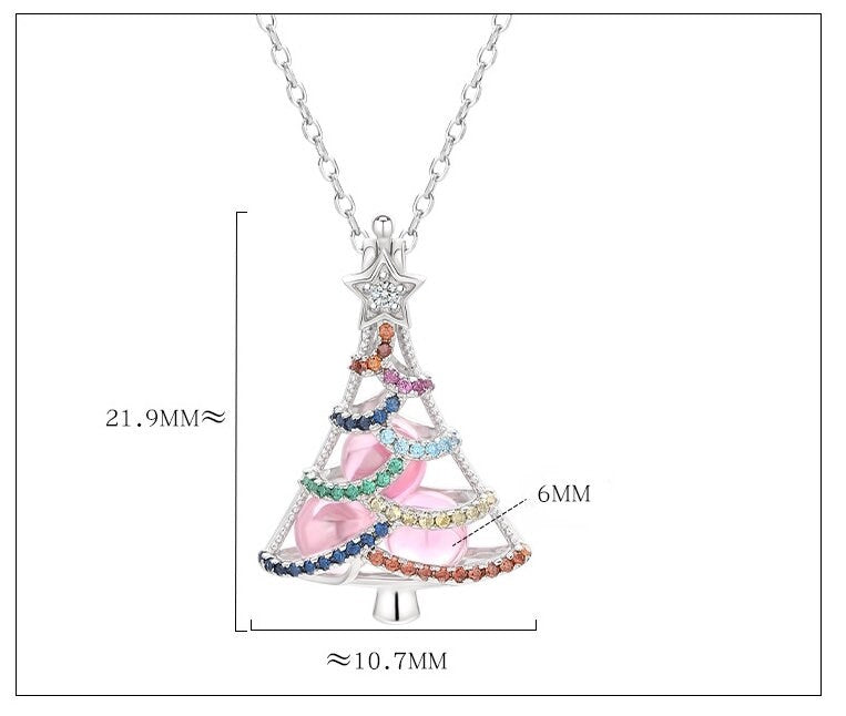 Necklace Pendant Blank Setting Christmas Tree Box 22mm Sterling Silver Fine 925 For Several Beads No Prong DIY Jewelry Finding Wholesale 1pc