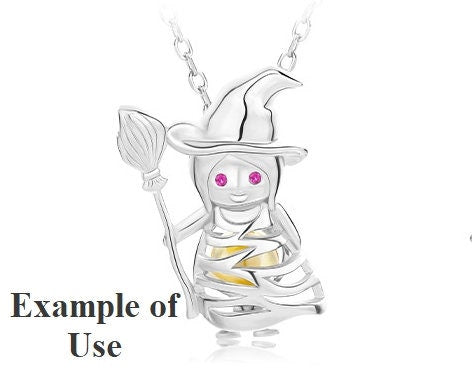 Necklace Pendant Blank Setting Halloween Charm 16x23mm Sterling Silver Fine 925 For One Bead No Prong DIY Jewelry Finding Wholesale 1pc