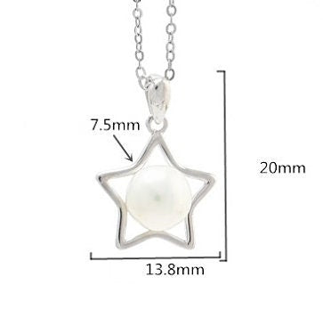 Necklace Pendant Setting Blank with Chain 7.5mm 1pc 2.2g 925 Sterling Silver Peg Cup Shape Base for 1 Pearl Bead Wholesale Available