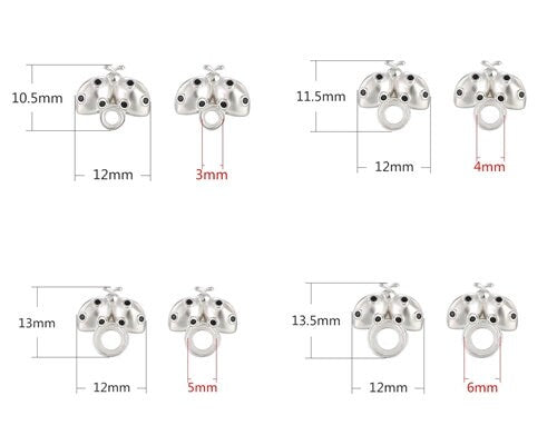 Stud Earring Blank Setting 3 4 5 6mm Ladybug Round Cup 925 Sterling Silver Bezel Fine For One Cabochon No Prong DIY Jewelry Wholesale 1 Pair