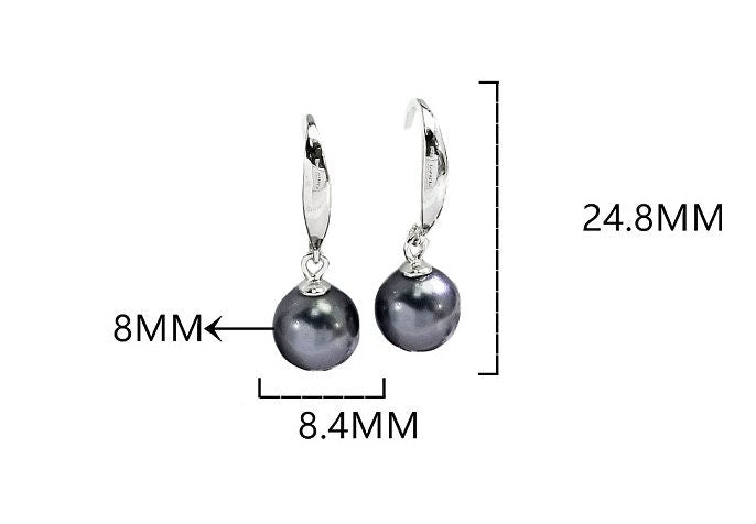 Hook Earring Setting Blanks 3-9mm 1 Pair 0.8g 925 Sterling Silver Base for 1 Pearl Bead Wholesale Available