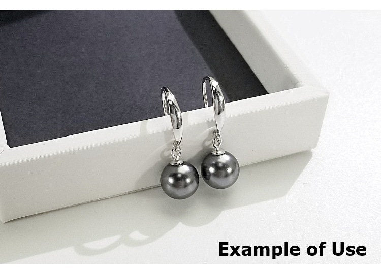 Hook Earring Setting Blanks 3-9mm 1 Pair 0.8g 925 Sterling Silver Base for 1 Pearl Bead Wholesale Available