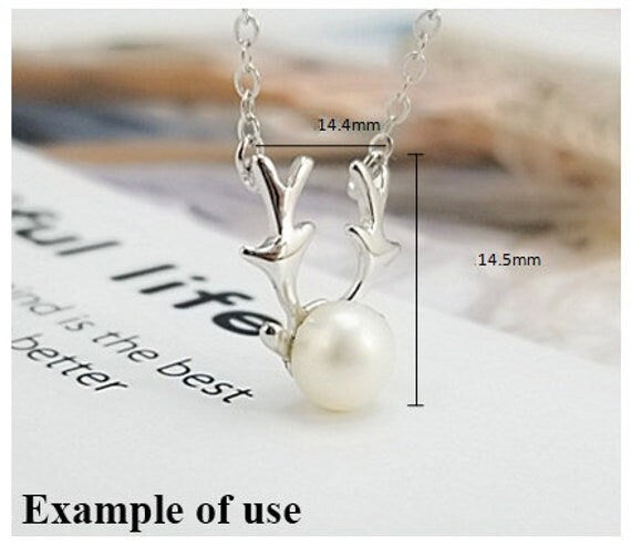 Necklace Pendant Setting Blank with Chain 6.5mm 1pc 2.0g 925 Sterling Silver Peg Cup Shape Base for 1 Pearl Bead Wholesale Available