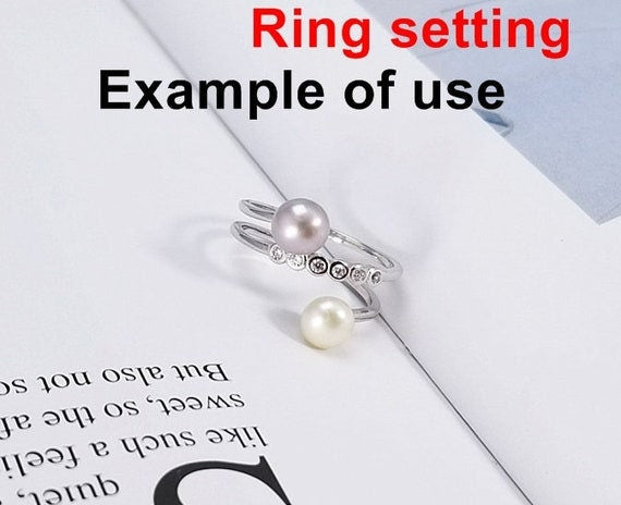 Ring Setting Blank 5.5 6mm 1pc 1.7g 925 Sterling Silver Adjustable CZ Semi Mount Round Shape Base for 2 Pearls Beads Wholesale Available