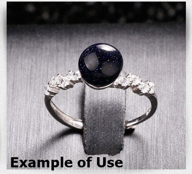 Ring Setting Blank 6-7mm 1pc 1.5g 925 Sterling Silver Adjustable CZ Semi Mount Round Shape Base for 1 Pearl Bead Wholesale Available