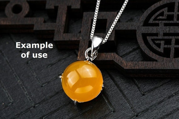 Necklace Pendant Setting Blank 7-22mm 1pc 0.9g 925 Sterling Silver for 1 Round Faceted Stone 4 Prongs Wholesale Available