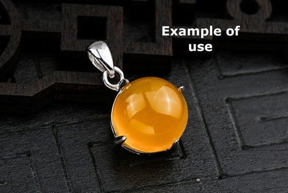 Necklace Pendant Setting Blank 7-22mm 1pc 0.9g 925 Sterling Silver for 1 Round Faceted Stone 4 Prongs Wholesale Available