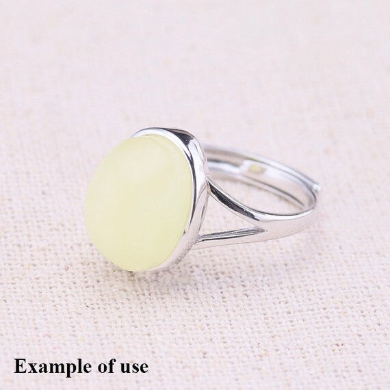 Ring Setting Blank Bezel 7-20mm 1pc 2.2g 925 Sterling Silver Adjustable for 1 Oval Shape Cabochon Cameo No Prongs Wholesale Available