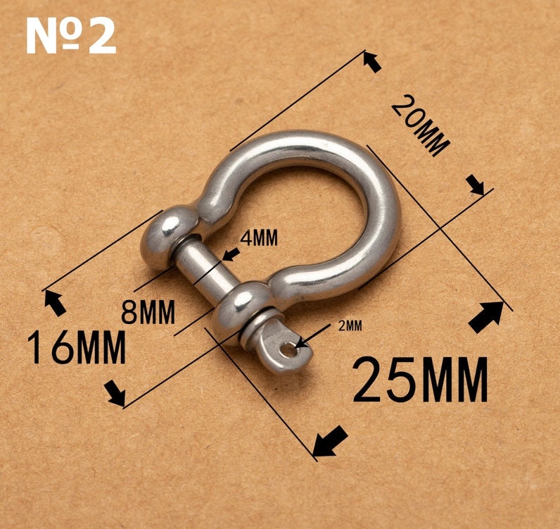 Solid Stainless Steel O-Shaped Shackle Buckle Horse Shoe Vachette Shape Leathercraft Hardware