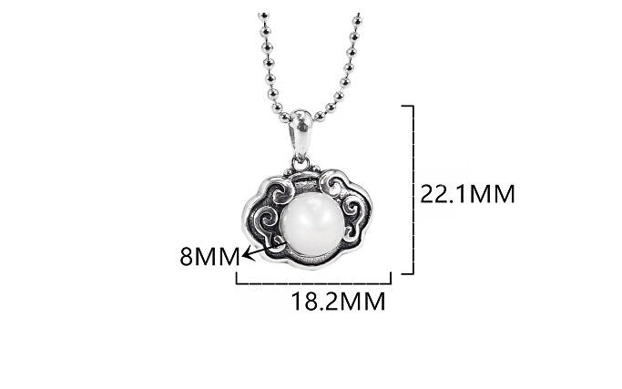 Necklace Pendant Blank Setting Vintage Flower Charm 22mm Sterling Silver Fine 925 For One Pearl No Prong DIY Jewelry Finding Wholesale 1pc