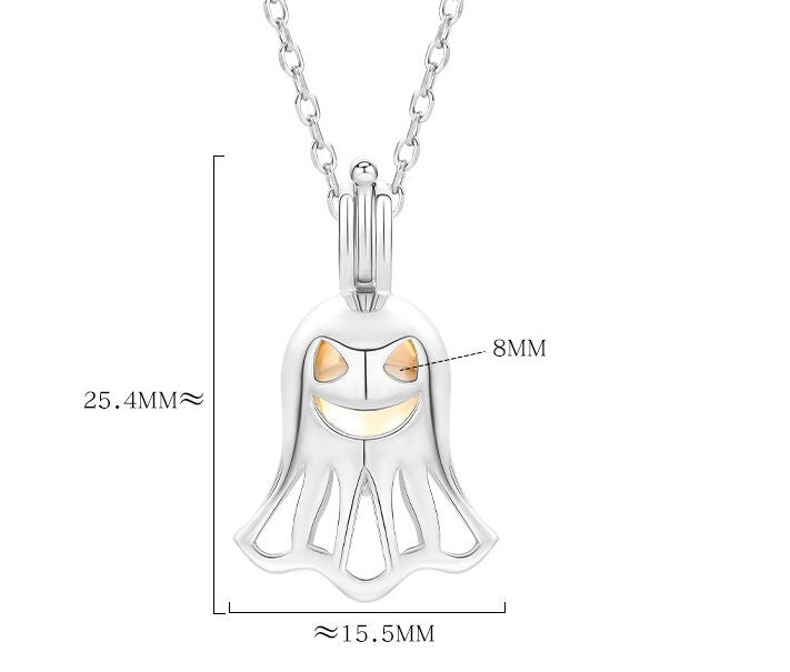 Necklace Pendant Blank Setting Halloween Charm 15x25mm Sterling Silver Fine 925 For One Bead No Prong DIY Jewelry Finding Wholesale 1pc