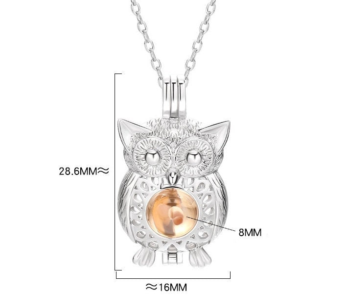 Necklace Pendant Blank Setting Owl Charm Box 16x28mm Sterling Silver Fine 925 For One Bead No Prong DIY Jewelry Finding Wholesale 1pc