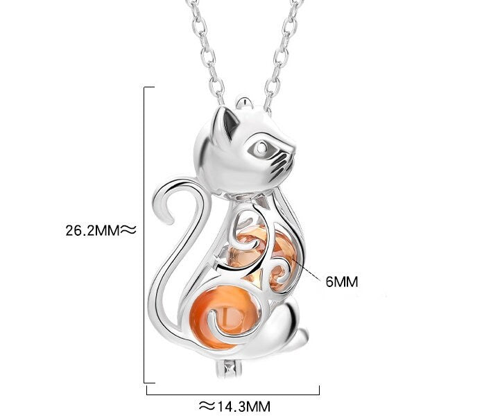 Necklace Pendant Blank Setting Cat Charm Box 14x26mm Sterling Silver Fine 925 For One Bead No Prong DIY Jewelry Finding Wholesale 1pc