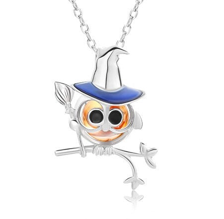 Necklace Pendant Blank Setting Halloween Scarecrow 17x22mm Sterling Silver Fine 925 For One Bead No Prong DIY Jewelry Finding Wholesale 1pc