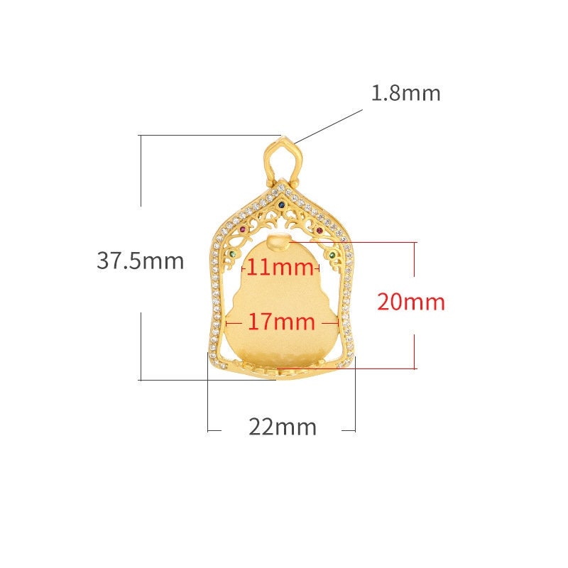 Necklace Pendant Blank Setting Buddhist Style 11x17x20mm Sterling Silver Fine 925 For One Stone No Prong DIY Jewelry Finding Wholesale 1pc