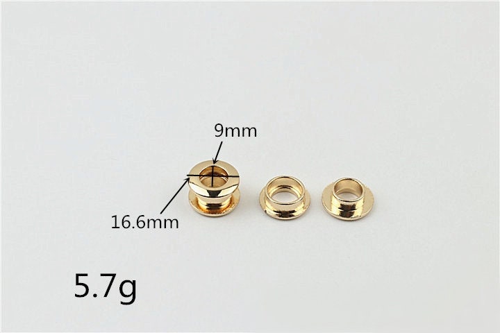 Eyelets 3/8 1/2 5/8" 9 11 14 mm Metal Round No-Screw Grommets Heavy Duty Handbag Bag Making Replacement Hardware Wholesale Bulk