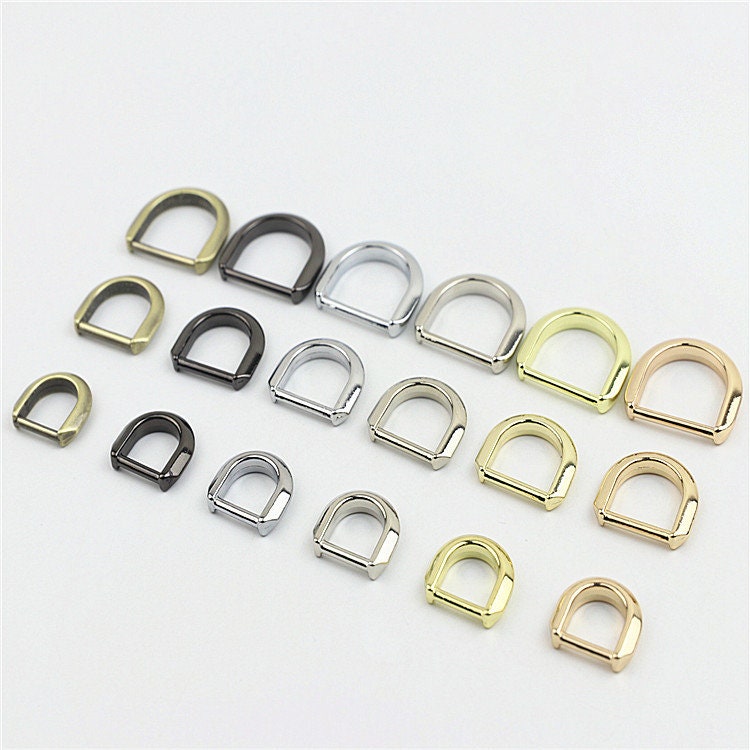 D-Rings Shackle Horseshoe Buckle Purse Strap Connector Metal Adjuster 12 16 20mm Belt Webbing Purse Hardware Wholesale Bulk