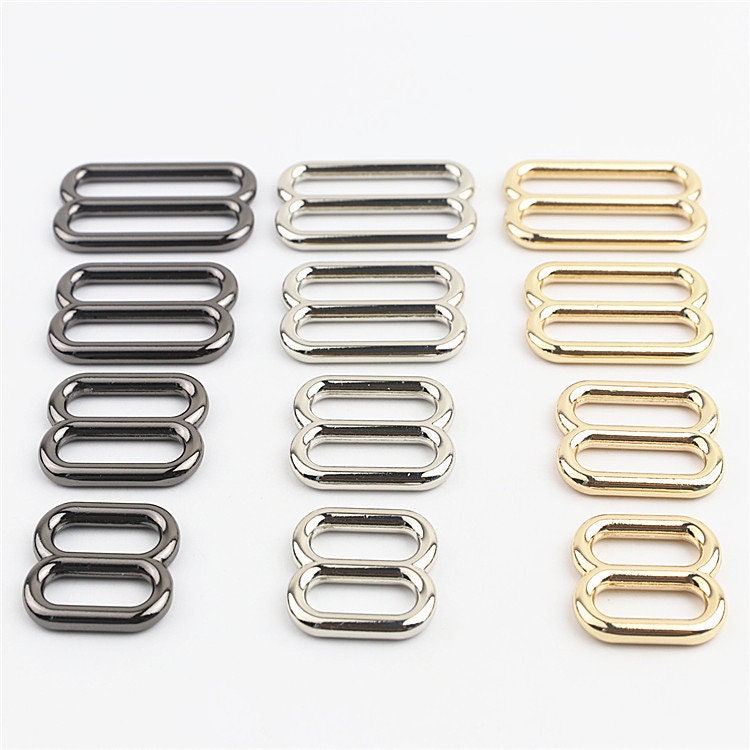 Double Oval Loop Buckle 3/4 1 1/4 1 1/2" 20 25 32 38mm Purse Belt Webbing Strap Slider Tri Glide Adjuster Ring Connector Bag Making Hardware