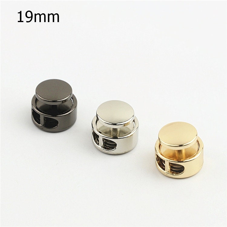 Round Cord Lock 5/8 3/4" 15 19mm Metal Rope Lock Stopper Adjuster Buckle Double Hole Toggle Closures Handbag Bag Purse Making Hardware