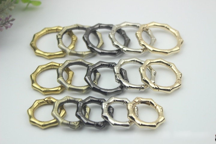 Round Push Gate Ring 3/4 1 1 1/4" 20 25 32mm Metal Snap Hook Spring Ring Clip Clasp Heavy Duty Handbag Bag Making Replacement Wholesale