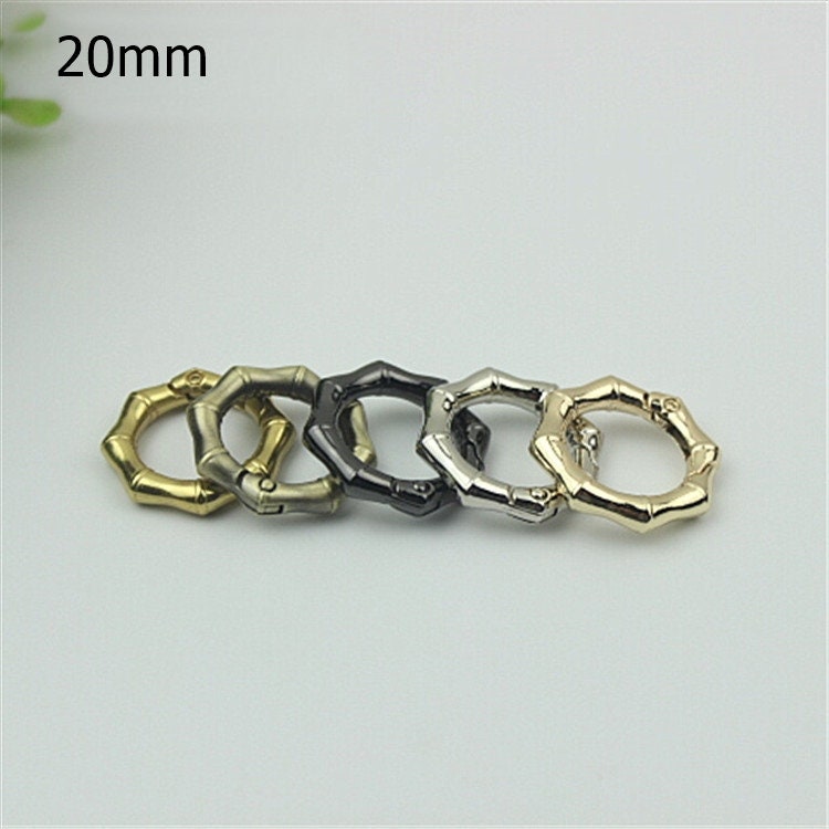 Round Push Gate Ring 3/4 1 1 1/4" 20 25 32mm Metal Snap Hook Spring Ring Clip Clasp Heavy Duty Handbag Bag Making Replacement Wholesale