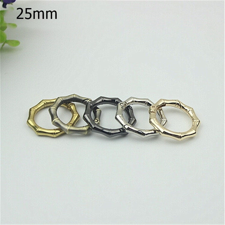 Round Push Gate Ring 3/4 1 1 1/4" 20 25 32mm Metal Snap Hook Spring Ring Clip Clasp Heavy Duty Handbag Bag Making Replacement Wholesale