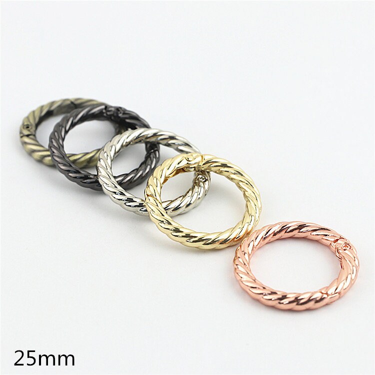 Push Gate Ring 3/4 1 1 1/4 1 1/2" 20 25 32 38mm Metal Snap Hook Spring Ring Clip Clasp Heavy Duty Handbag Bag Making Replacement Wholesale