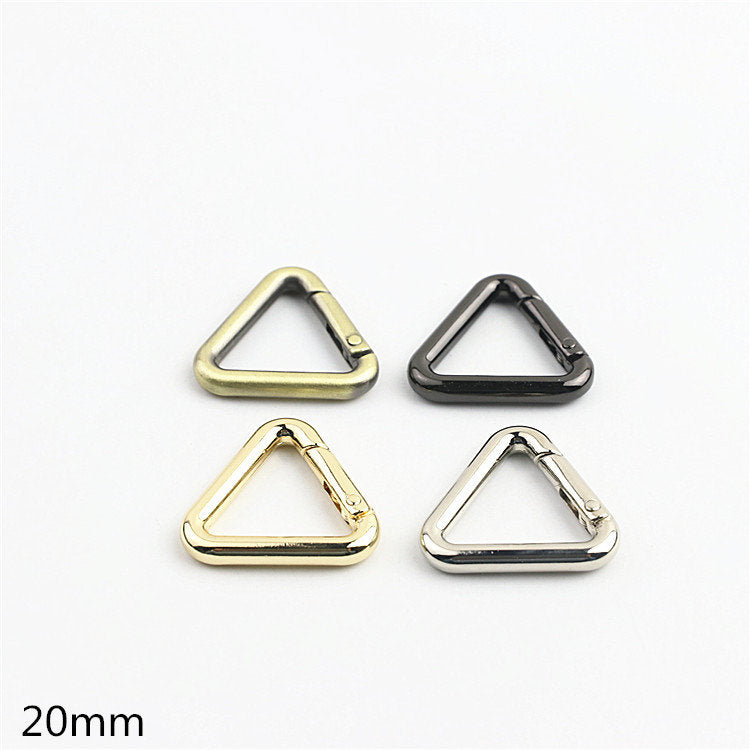 Triangle Push Gate Ring 3/4 1 1 1/4" 20 25 32mm Metal Snap Hook Spring Ring Clip Clasp Heavy Duty Handbag Bag Making Replacement Wholesale