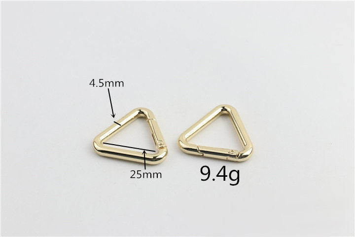 Triangle Push Gate Ring 3/4 1 1 1/4" 20 25 32mm Metal Snap Hook Spring Ring Clip Clasp Heavy Duty Handbag Bag Making Replacement Wholesale