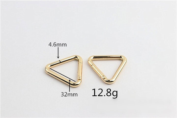 Triangle Push Gate Ring 3/4 1 1 1/4" 20 25 32mm Metal Snap Hook Spring Ring Clip Clasp Heavy Duty Handbag Bag Making Replacement Wholesale