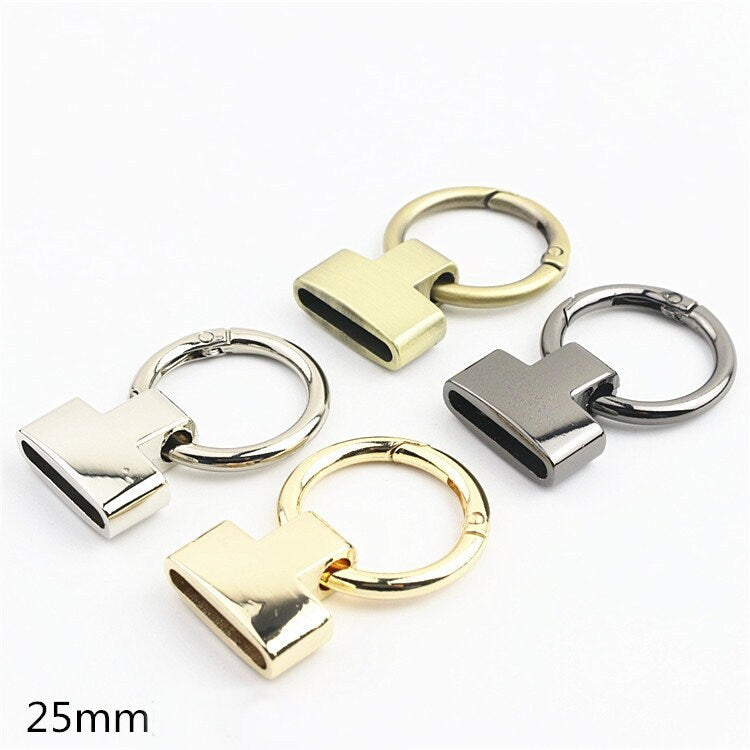 Key Fob End Cap Spring O Ring 1 Inch 25mm Key Chain Key Wristlet Charm Holder Gold Silver Bronze Black Custom DIY Hardware Wholesale