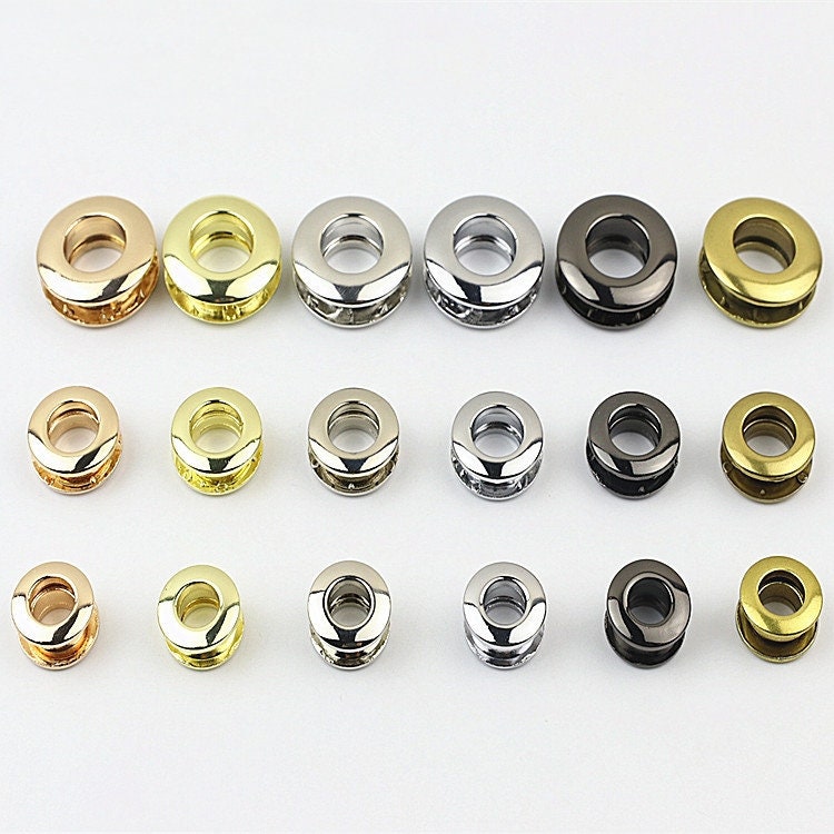 Eyelets 3/8 1/2 5/8" 9 11 14 mm Metal Round No-Screw Grommets Heavy Duty Handbag Bag Making Replacement Hardware Wholesale Bulk