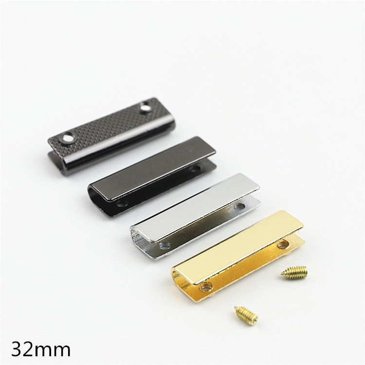 Clips Screw Strap Cover Clasp 25 32 37 50 mm Leather Ribbon Strap Belt Cord End Glue On Crimp Clamp Closures Handbag Purse Making Hardware