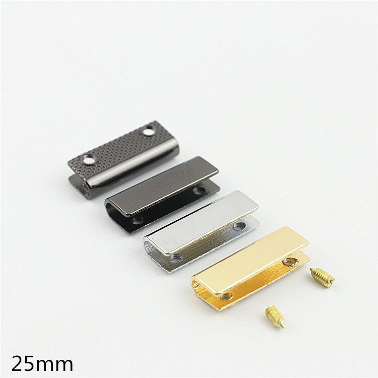 Clips Screw Strap Cover Clasp 25 32 37 50 mm Leather Ribbon Strap Belt Cord End Glue On Crimp Clamp Closures Handbag Purse Making Hardware