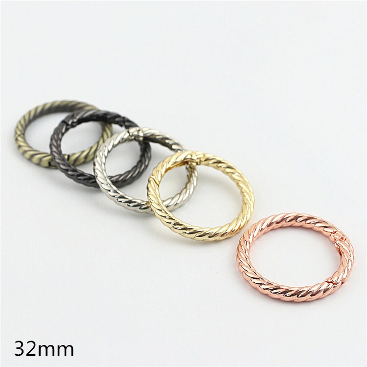 Push Gate Ring 3/4 1 1 1/4 1 1/2" 20 25 32 38mm Metal Snap Hook Spring Ring Clip Clasp Heavy Duty Handbag Bag Making Replacement Wholesale