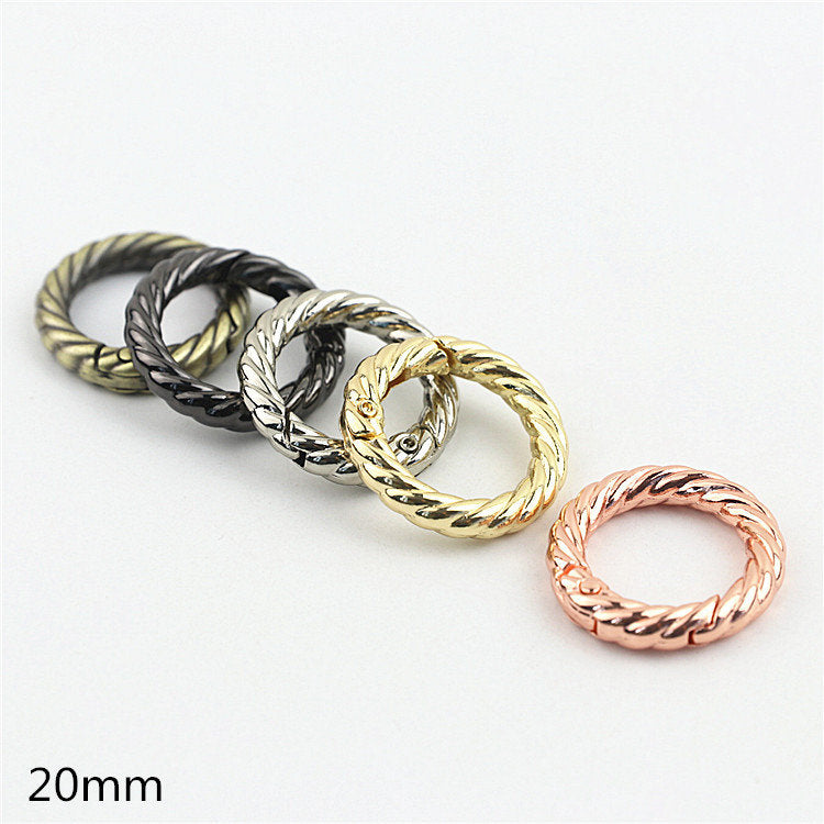 Push Gate Ring 3/4 1 1 1/4 1 1/2" 20 25 32 38mm Metal Snap Hook Spring Ring Clip Clasp Heavy Duty Handbag Bag Making Replacement Wholesale