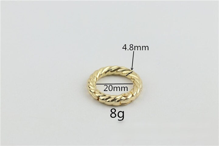 Push Gate Ring 3/4 1 1 1/4 1 1/2" 20 25 32 38mm Metal Snap Hook Spring Ring Clip Clasp Heavy Duty Handbag Bag Making Replacement Wholesale