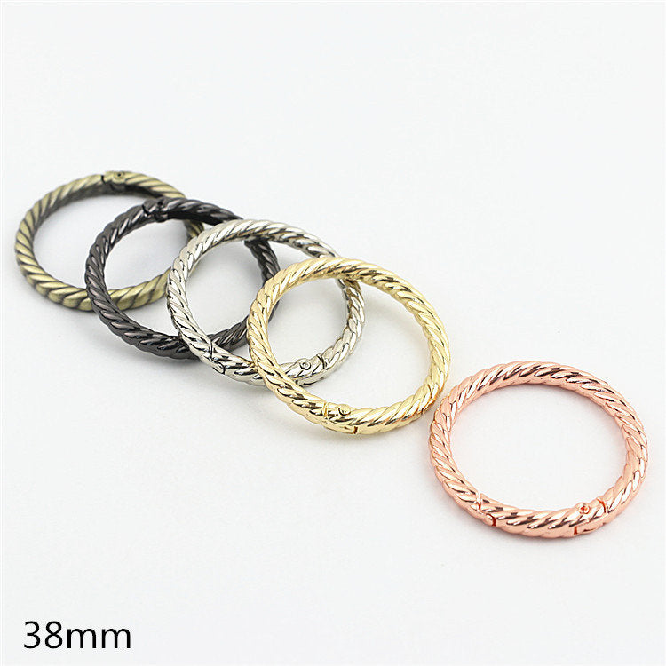 Push Gate Ring 3/4 1 1 1/4 1 1/2" 20 25 32 38mm Metal Snap Hook Spring Ring Clip Clasp Heavy Duty Handbag Bag Making Replacement Wholesale