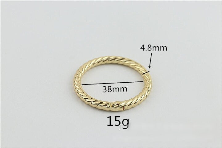 Push Gate Ring 3/4 1 1 1/4 1 1/2" 20 25 32 38mm Metal Snap Hook Spring Ring Clip Clasp Heavy Duty Handbag Bag Making Replacement Wholesale