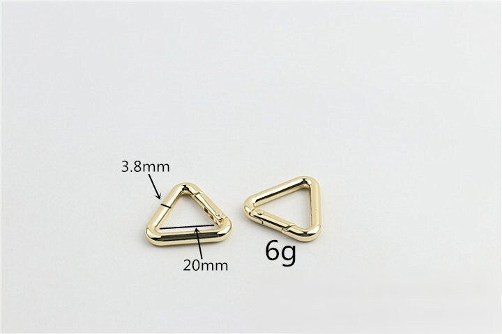 Triangle Push Gate Ring 3/4 1 1 1/4" 20 25 32mm Metal Snap Hook Spring Ring Clip Clasp Heavy Duty Handbag Bag Making Replacement Wholesale