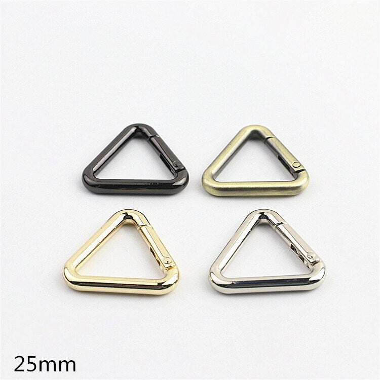 Triangle Push Gate Ring 3/4 1 1 1/4" 20 25 32mm Metal Snap Hook Spring Ring Clip Clasp Heavy Duty Handbag Bag Making Replacement Wholesale