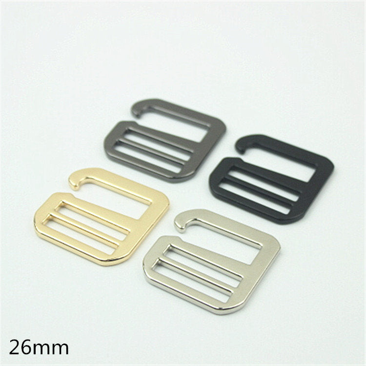 Hook Slider Buckle 3/4 1 1 1/4" 20 26 32mm Purse Belt Webbing Strap Slider Tri Glide Adjuster Ring Connector Bag Making Hardware