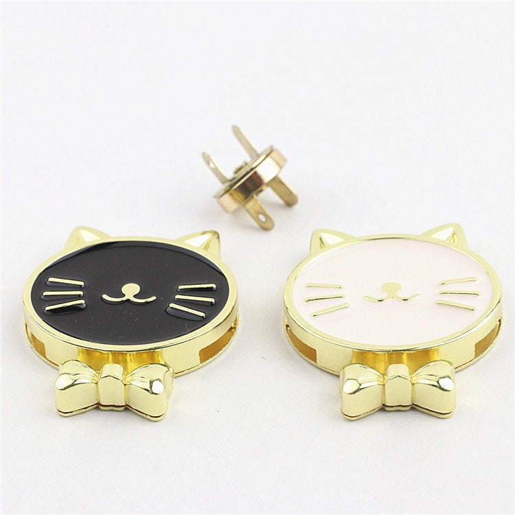 Magnetic Bag Lock Button 44mm 1 3/4" Purse Charm Organizer Luggage Hardware Black Gold Closure Small Bag Clutch Metal DIY Bulk Wholesale