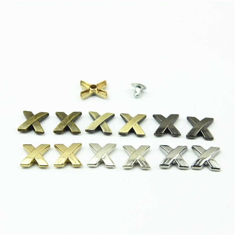 100pcs X Shape Button Belt Strap Rivet Concho Stud 1/2" 13mm Screwback Screw Back Shoe Blacelet Purse Handbag Dog Collar Hardware