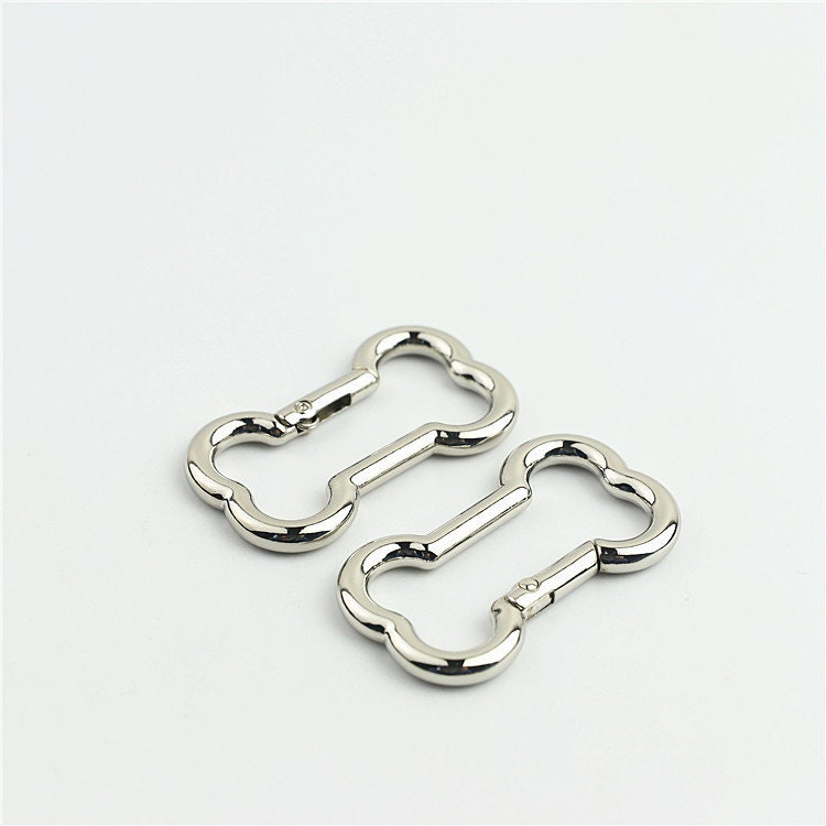 Bone Shape Push Gate Ring 1 7/8x1 1/8" 48x28mm Metal Snap Hook Spring Ring Clip Clasp Heavy Duty Handbag Bag Making Replacement Wholesale