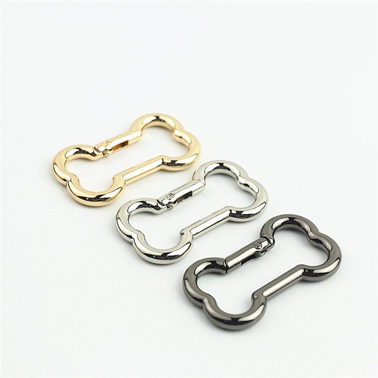 Bone Shape Push Gate Ring 1 7/8x1 1/8" 48x28mm Metal Snap Hook Spring Ring Clip Clasp Heavy Duty Handbag Bag Making Replacement Wholesale