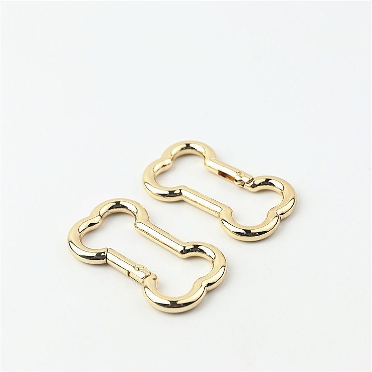 Bone Shape Push Gate Ring 1 7/8x1 1/8" 48x28mm Metal Snap Hook Spring Ring Clip Clasp Heavy Duty Handbag Bag Making Replacement Wholesale